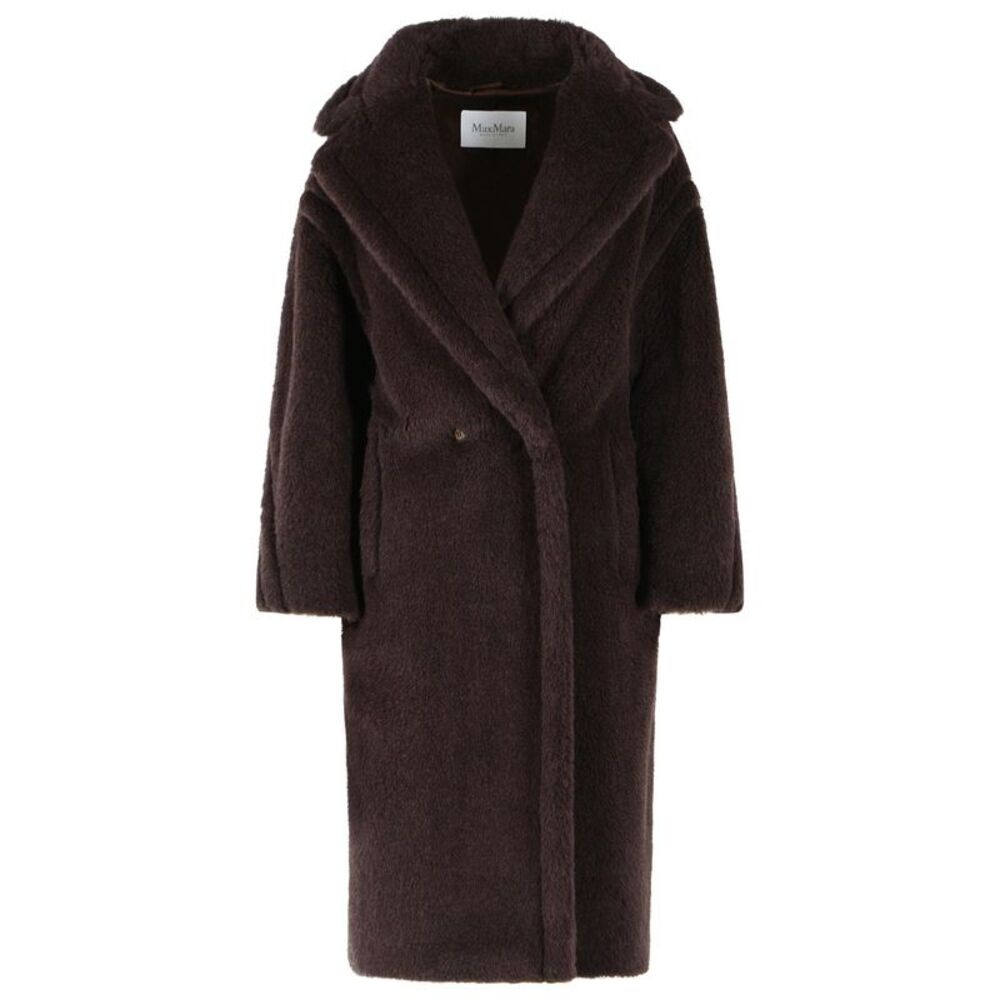 Max Mara 'Tedgirl' Dark Brown Alpaca Blend Coat Women